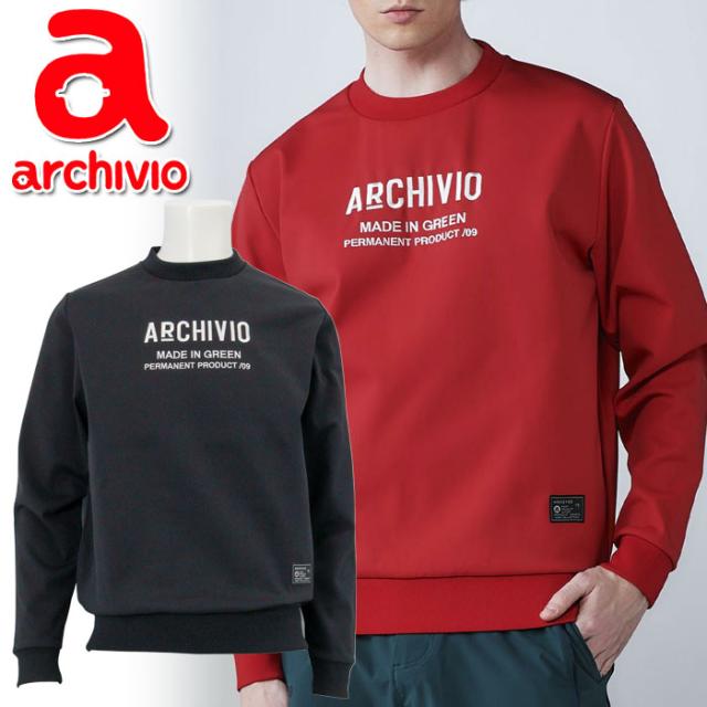 アルチビオ　トレーナー　赤　M アルチビオ 秋冬 ゴルフ フロント刺繍UVダンボールプルオーバー 長袖