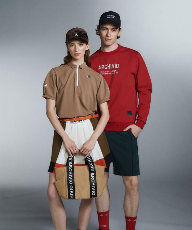 アルチビオ 秋冬 ゴルフ フロント刺繍UVダンボールプルオーバー 長袖