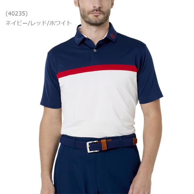 【当店在庫】フットジョイ ゴルフ Essential カラーブロック ストレッチライル半袖シャツ メンズ 2026春夏 ゴルフウェア FJ-S26-BES02_11