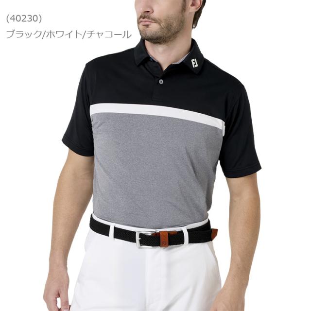 【当店在庫】フットジョイ ゴルフ Essential カラーブロック ストレッチライル半袖シャツ メンズ 2026春夏 ゴルフウェア FJ-S26-BES02_1