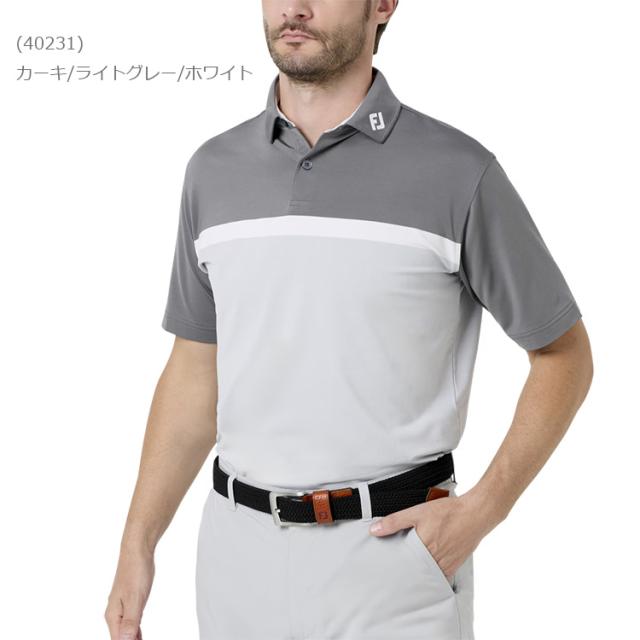 【当店在庫】フットジョイ ゴルフ Essential カラーブロック ストレッチライル半袖シャツ メンズ 2026春夏 ゴルフウェア FJ-S26-BES02_5