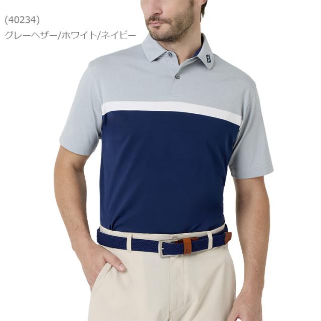 【当店在庫】フットジョイ ゴルフ Essential カラーブロック ストレッチライル半袖シャツ メンズ 2026春夏 ゴルフウェア FJ-S26-BES02_8