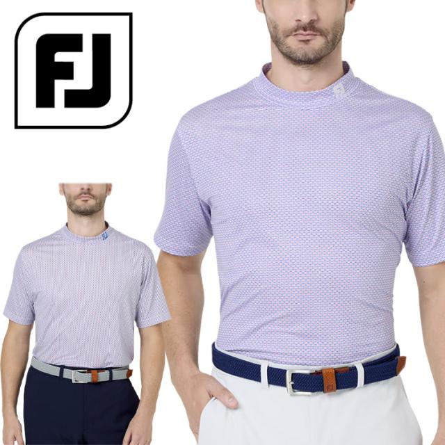 【当店在庫】フットジョイ ゴルフ ノーティカルフラッグ ストレッチライル半袖モックネックシャツ メンズ 2026春夏 ゴルフウェア FJ-S26-S06