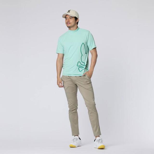 新品❤️CPGロゴ 緑 みモックネック GOLF]フラッグバニーロゴ メランジモックネックTシャツ｜Psycho