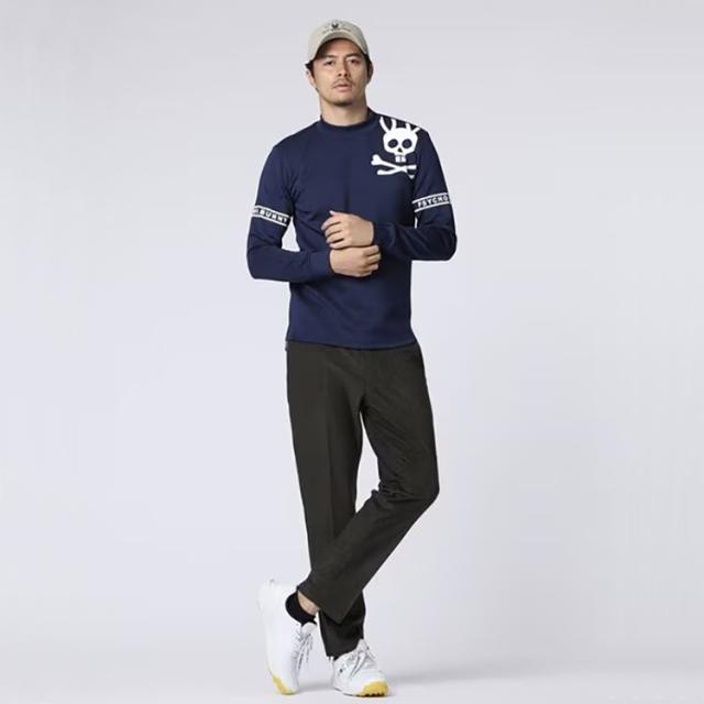 サイコバニー ラインスリーブロゴ モックネックＴシャツ メンズ 2025秋冬 ゴルフウェア GF640_1