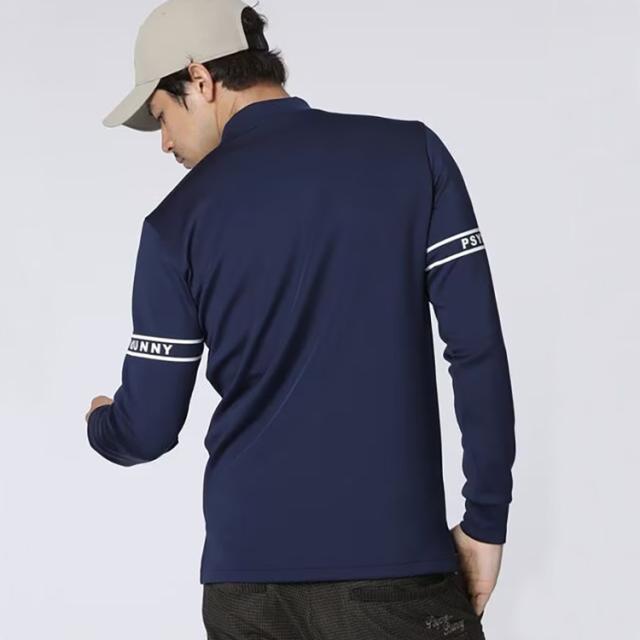 サイコバニー ラインスリーブロゴ モックネックＴシャツ メンズ 2025秋冬 ゴルフウェア GF640_6