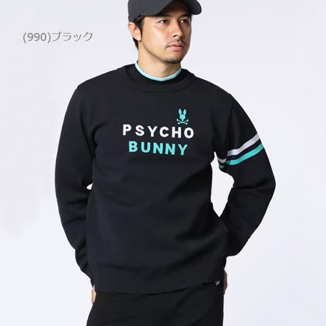 サイコバニー トリコロール ジャガードニット クルーネックセーター メンズ 2025秋冬 ゴルフウェア GF677_14