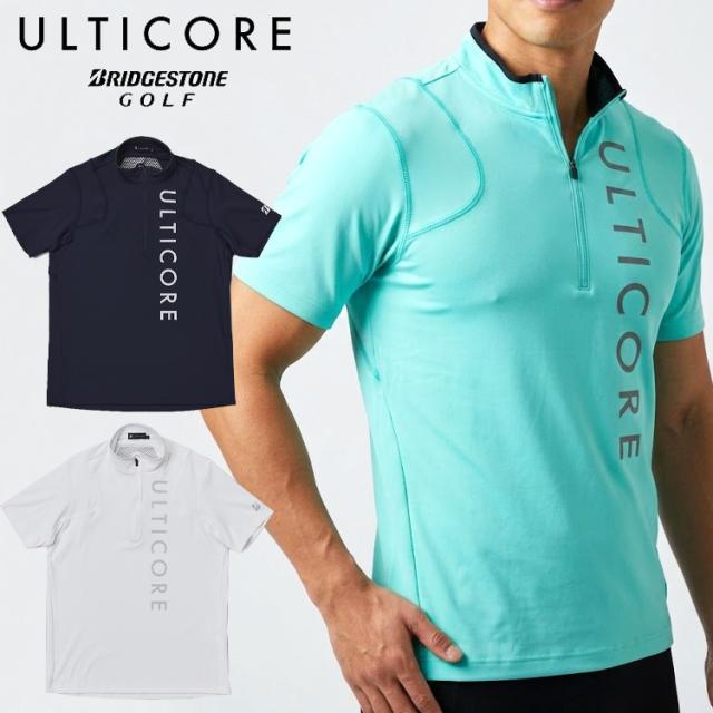 ブリヂストンゴルフ 4Dimotion Fit ULTICORE 半袖ハーフZIPシャツ メンズ 2026春夏 ゴルフウェア IBM09A