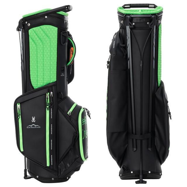 SUN MOUNTAIN キャディバッグ ブラック/グリーン サイコバニーゴルフ SUN MOUNTAIN スタンドキャディバック 9型