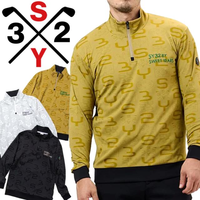 SY32 ゴルフ ORIGINAL SYG JACQUARD HALF-ZIP SWEAT ハーフジップ スウェット メンズ 2024秋冬 ゴルフウェア SYG-24A016の通販は 11,550円