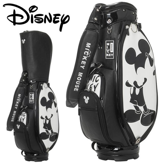 ディズニー ゴルフ MONOCHROME MICKEY GOLF CADDIE BAG キャディバッグ 9.0型 XYMG5FC1 2025モデル 日本正規品