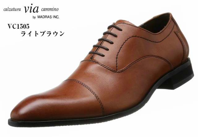 via cammino VC1505 madras [ヴィア カミーノ] ロングノーズ ドレス トラッド　ビジネスシューズ 本革 メンズ 就活 結婚式 お葬式にも最