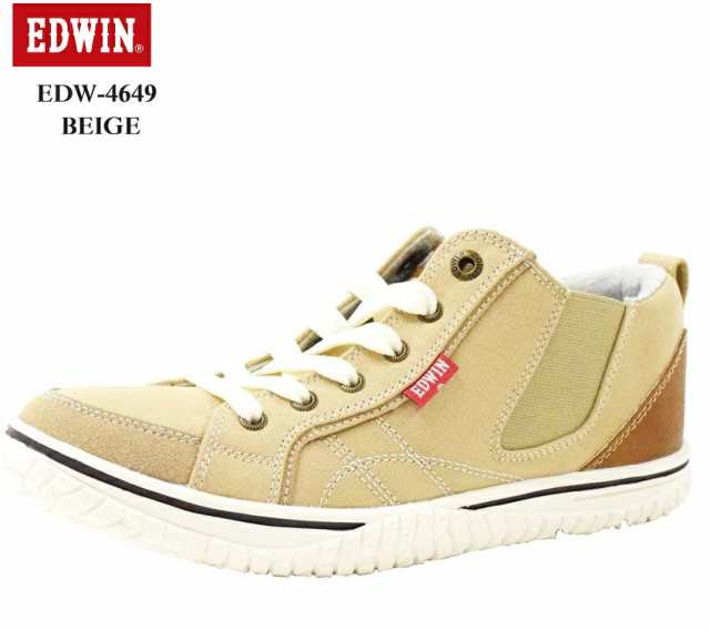 (エドウィン)EDWIN EDW-4649 レディス 軽量 レースアップサイドゴアカジュアルスニーカーブーツ ミッドカット 通学 シューズにも最適の通販は 5,264円