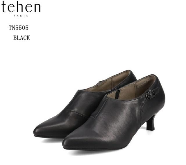 tehen(テーン)TN5505 サイドベルトアーモンドトゥブーティパンプス レディス 甲が深いデザインですが、内側にスリットゴムを入れることですぽっと脱ぎ履き出来るのも嬉しいポイントの通販は 7,375円