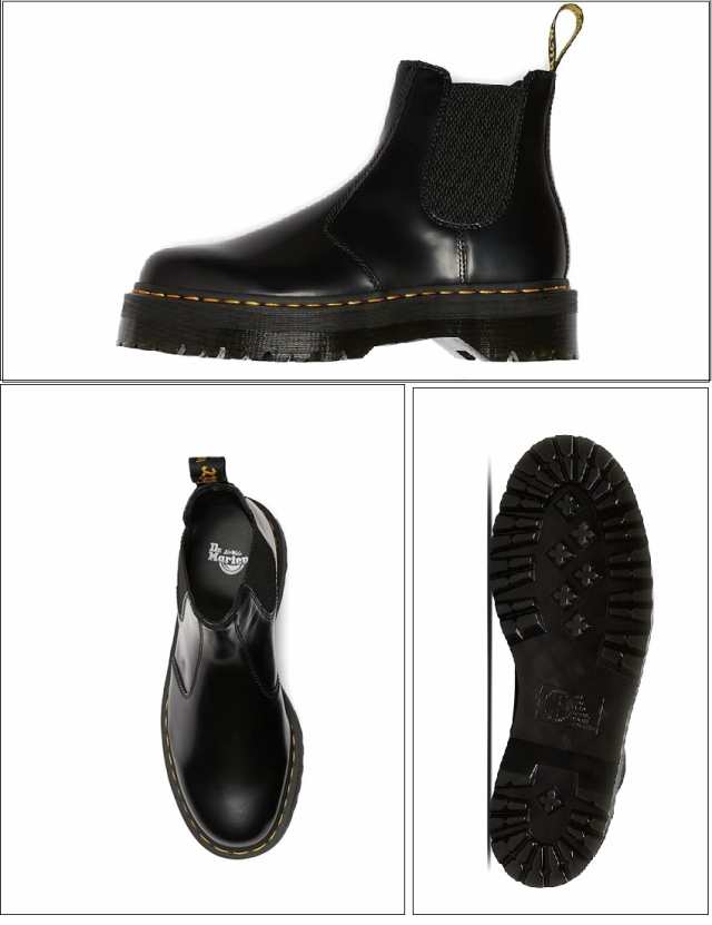 Dr.Martens(ドクターマーチン)24687001 2976 Quad 厚底サイドゴアカジュアルブーツ チェルシーブーツ 根強い人気を誇るイエローステッチ