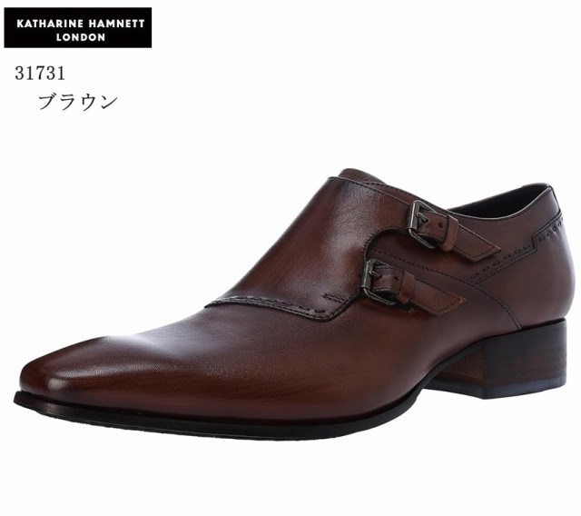 (キャサリンハムネットロンドン)KATHARINE HAMNETT LONDON 31731 メンズ 本革 サイドベルトロングノーズドレストラッドビジネスシューズ つま先も長くスタイリッシュなデザイン 冠婚葬祭にもの通販は