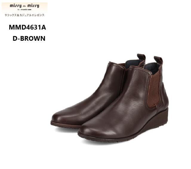 (missy des missy)ミッシー デ ミッシー MMD4631A カジュアルサイドゴアショートブーツ しっとりソフトな牛革を使用 非常に柔らかい革で履いた瞬間から足に馴染みが良く、驚きの履き心地を実現の通販は