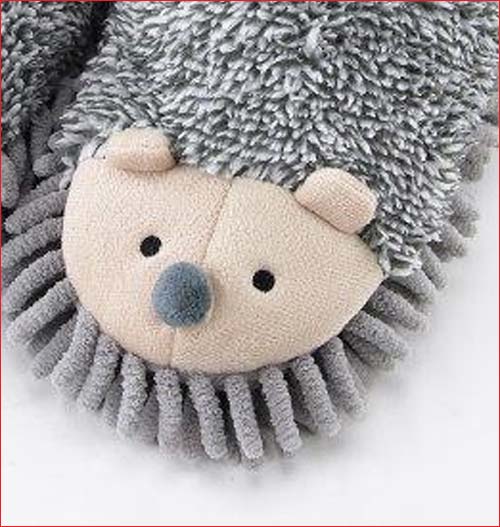 マイクロファイバー モップスリッパ ハリネズミ グレー 室内履き 床拭き キャラクター 雑貨 アニマル 履物 動物 お掃除の通販はau Pay マーケット Canderry House