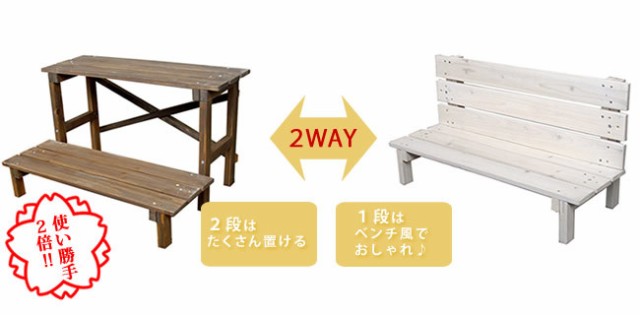 未使用保管品　ガーデン雑貨　花台　ベンチ　全国送料無料！1128-9ハンドメイド