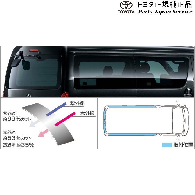 200系ハイエース IR(赤外線)カットフィルム(リヤサイド､リヤクォーター&バックガラス) トヨタ 200HIACEWAGON TOYOTA