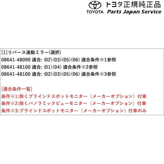 80系ハリアー リバース連動ミラー(設定1) トヨタ MXUA80 MXUA85 AXUH80 AXUH85 80HARRIER TOYOTA_2