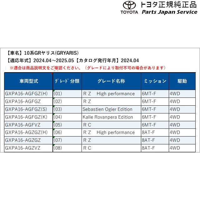10系GRヤリス GRフロアマット(アドバンスド) トヨタ GXPA16 10GRYARIS TOYOTA_1