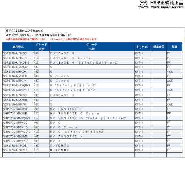 TOYOTA(トヨタ) 純正部品 シエンタ NSP170G NCP175G NHP170G NSP172G アシストグリップ ヘッドレスト取 - 1