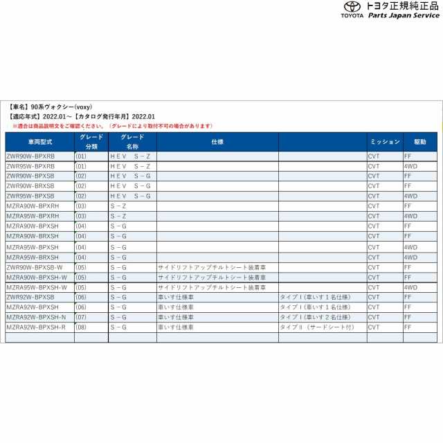 90系ヴォクシー シートバックテーブル(アシストグリップ付) トヨタ ZWR90W ZWR95W MZRA90W MZRA95W ZWR92W  MZRA92W 90voxy TOYOTAの通販はau PAY マーケット パーツジャパンサービス au PAY マーケット－通販サイト