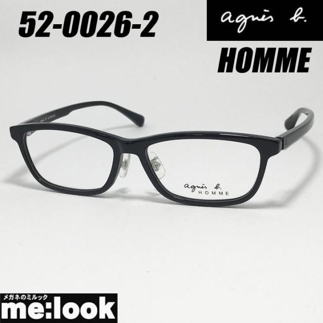 agnes b. HOMME アニエス・ベー オム メンズ 眼鏡 メガネ フレーム サングラス 52-0026-2 サイズ54 度付可 ブラック リビジョン製レンズでお好きなサングラス作成可能