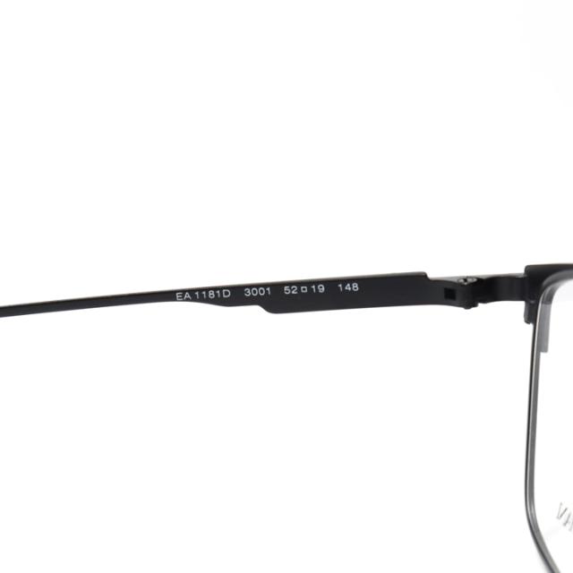 Emporio Armani エンポリオ アルマーニ 眼鏡 メガネ フレーム サングラス EA1181D-3001-52 度付可 マットブラック リビジョン製レンズでお好きなサングラス作成可能