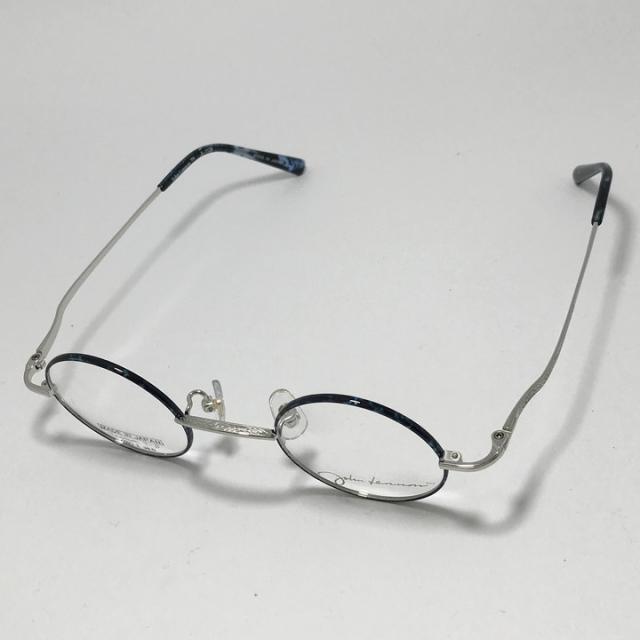 John Lennon ジョンレノン 日本製 made in Japan 丸メガネ クラシック 眼鏡 メガネ フレーム サングラス JL1128-2-39 度付可 ブルーデミ　シルバー リビジョン製レンズでお好きなサングラス作成可能