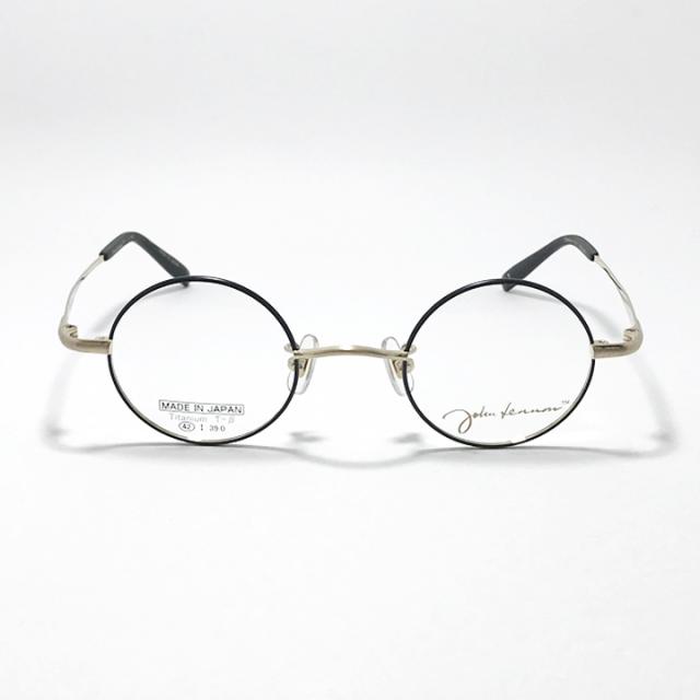[ John Lennon ] ジョンレノン 度付可 日本製 made in Japan 丸メガネ クラシック 眼鏡 フレーム サングラス JL1134-1-42 マットブラック / ゴールド リビジョン製レンズでお好きなサングラス作成可能