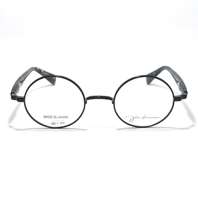 [ John Lennon ] ジョンレノン 度付可 日本製 made in Japan 丸メガネ クラシック 眼鏡 フレーム サングラス JL1137-4-46 マットブラック / ブラックデミ リビジョン製レンズでお好きなサングラス作成可能