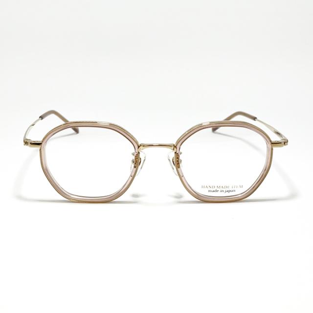 NOVA ノヴァ ハンドメイド 国産 ラウンド ボストン クラシック 眼鏡 メガネ フレーム サングラス H3115-1-45 度付可 クリアピンク ゴールド リビジョン製レンズでお好きなサングラス作成可能 NOVA ノヴァ ハンドメイド 国産 ラウンド ボストン クラシック 眼鏡
