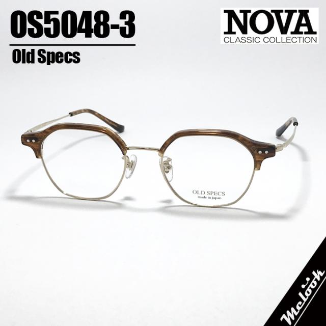 [ NOVA ] ノヴァ OLD SPECS オールドスペックス 国産 メガネ 眼鏡 フレーム 男女兼用 OS5048-3-47 オーヴァル メタル セル クリアブラウン / ゴールド 安心の日本製 / Hand made in Japan
