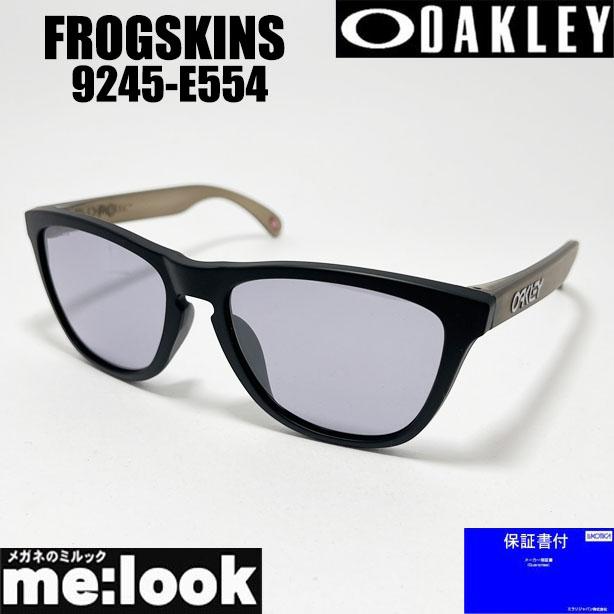OAKLEYオークリー FROGSKINSフロッグスキン9245-05 MatteBlack/Ice Iridiumマットブラック黒/青ブルーミラーサングラス アジアンフィット OAKLEY 9245 7554 54