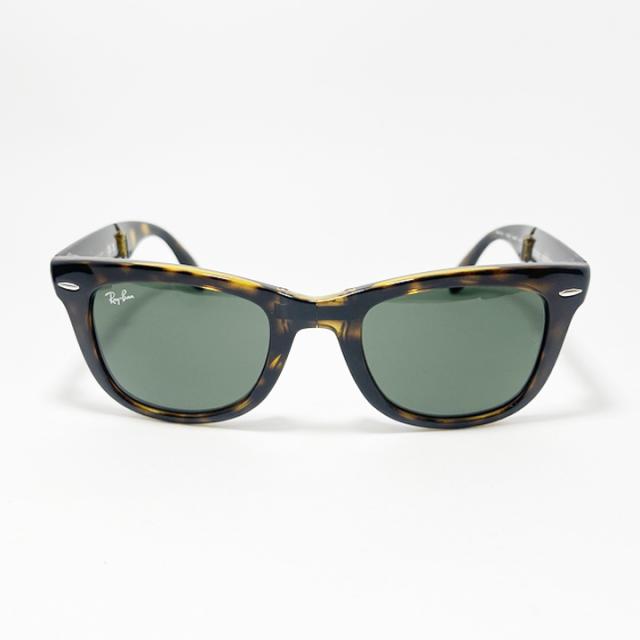 RayBan レイバン RB4105-71031 折りたたみ サングラス RB4105-710/31 ハバナ グリーン Folding Wayfarer / フォールディング ウェイファーラー Made In Italy アジアンフィット ウェリントン 折りたたみサングラス