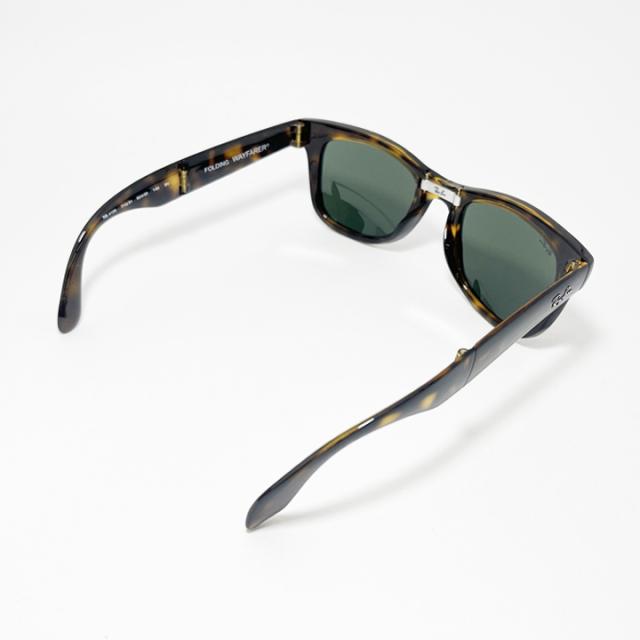 RayBan レイバン RB4105-71031 折りたたみ サングラス RB4105-710/31 ハバナ グリーン Folding Wayfarer / フォールディング ウェイファーラー Made In Italy アジアンフィット ウェリントン 折りたたみサングラス