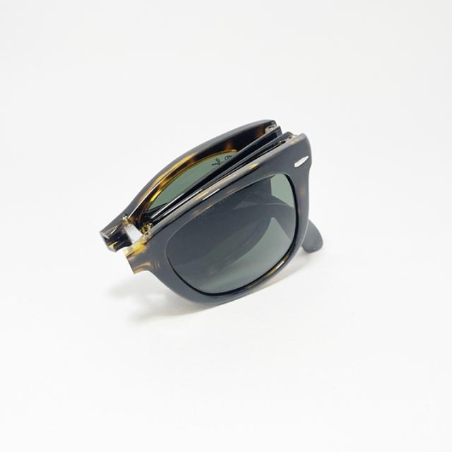 RayBan レイバン RB4105-71031 折りたたみ サングラス RB4105-710/31 ハバナ グリーン Folding Wayfarer / フォールディング ウェイファーラー Made In Italy アジアンフィット ウェリントン 折りたたみサングラス