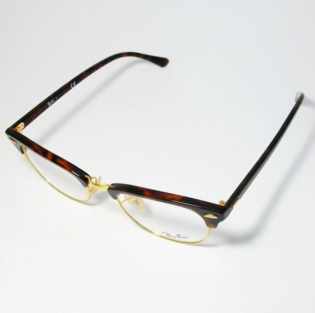 RayBan レイバン メガネ 眼鏡 フレーム CLUBMASTER クラブマスター RB5154-2372-51 RX5154-2372-51 度付可 ハバナ（ ブラウンデミ）/ゴールド リビジョン製レンズでお好きなサングラス作成可能