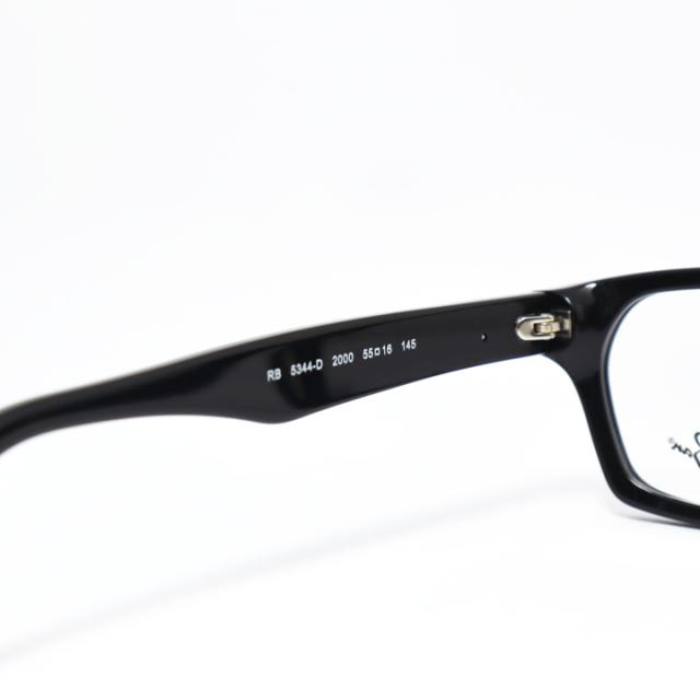 [ Ray-Ban ]　レイバン ミラー付き調光サングラス RX5344D-2000-SUN-1SS　RB5344D グレー/ブラウン/グリーン+ミラーコート 色が変わる調光レンズ 眼鏡 メガネ フレーム アジアンフィット サイズ55 ツヤありブラック 黒 日本国内正規品