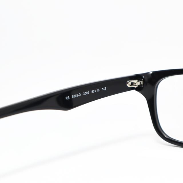 [ Ray-Ban ]　レイバン 可視光調光サングラス RX5345D-2000-SUN-1SD　RB5345D ダークグレー/ダークブラウン/ダークグリーン 車でも色が変わる調光レンズ 眼鏡 メガネ フレーム アジアンフィット サイズ53 ツヤありブラック 黒 日本国内正規品
