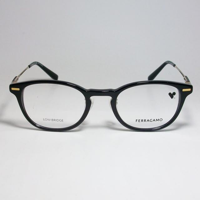 FERRAGAMO フェラガモ レディース ラウンド ボストン 眼鏡 メガネ フレーム サングラス SF2979LB-001-48 度付可 ブラック 伊達クリア ブルーカット リビジョン製 調光サングラス