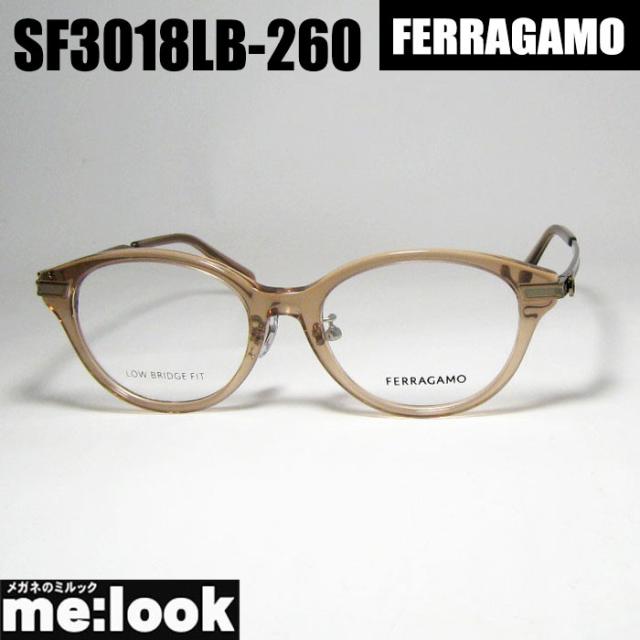 FERRAGAMO フェラガモ レディース 眼鏡 メガネ フレーム サングラス SF3018LB-260-50 度付可 トランスペアレントヌード リビジョン製レンズでお好きなサングラス作成可能