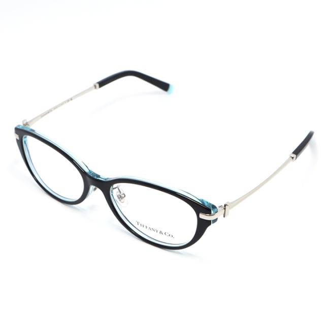TIFFANY&CO ティファニー レディース 眼鏡 メガネ フレーム サングラス TF2225D-8285-53 度付可 ブラック クリアブルー シルバー リビジョン製レンズでお好きなサングラス作成可能