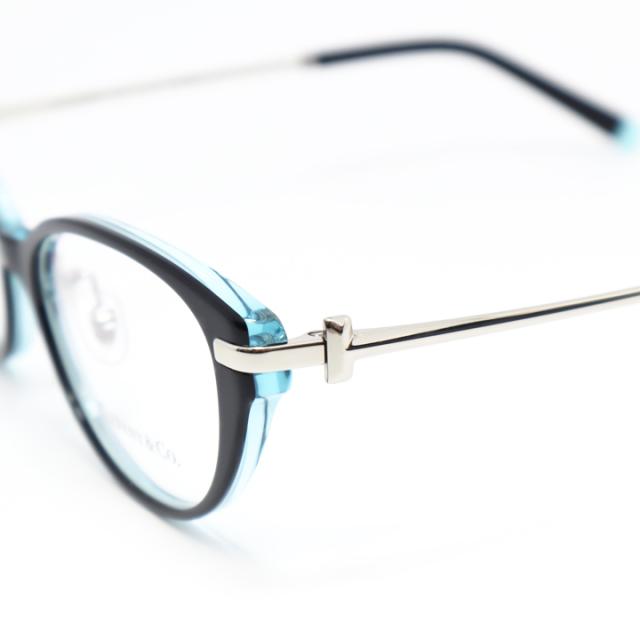 TIFFANY&CO ティファニー レディース 眼鏡 メガネ フレーム サングラス TF2225D-8285-53 度付可 ブラック クリアブルー シルバー リビジョン製レンズでお好きなサングラス作成可能