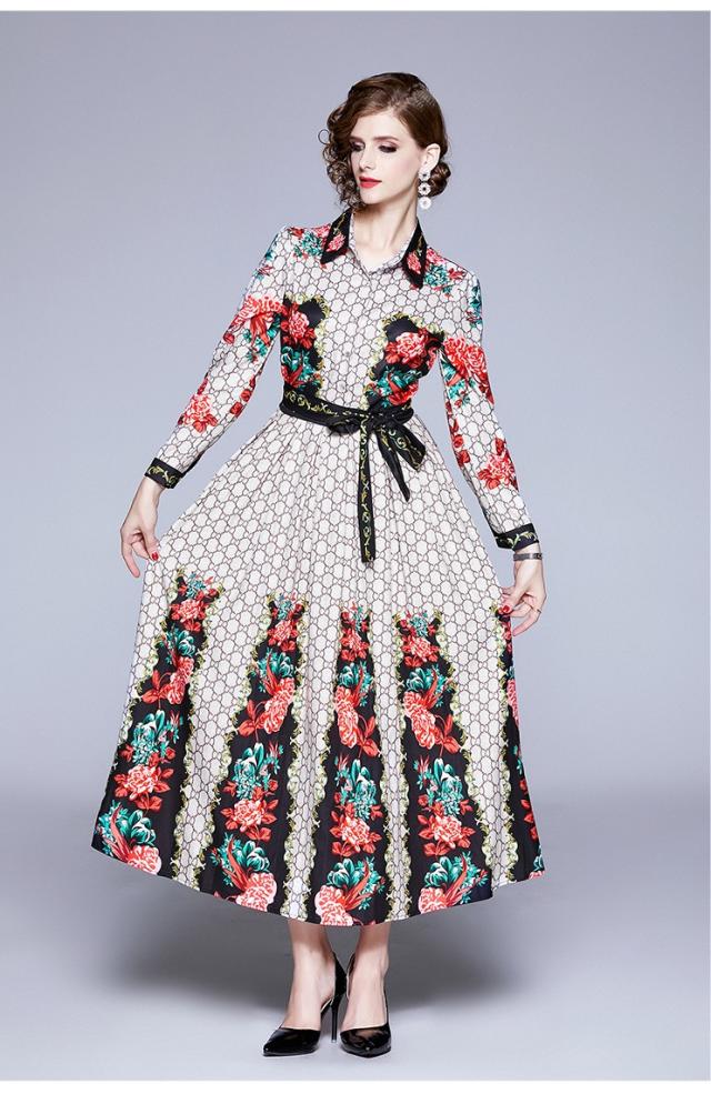 即納 送料無料 春夏 M 3l大きいサイズ ロングワンピース 長袖 上品 花柄 プリント 黒リボン 高見えコスパ 頼れるワンピース の通販はau Pay マーケット カイザリン Au Pay マーケット店