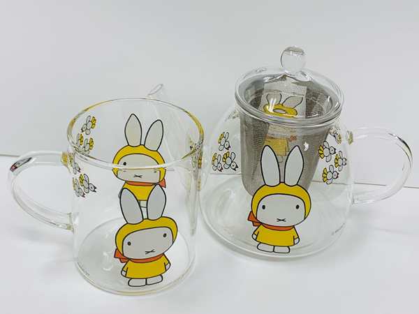 miffy ミッフィー 耐熱ガラスポット＆耐熱ガラスマグ セット GENIAL ミッフィーフライト スペースジョイ  ディックブルーナ【46632】｜au PAY マーケット