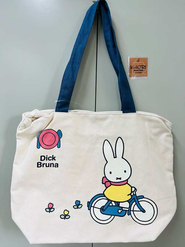 ミッフィー 横型バッグ ファスナー付き miffy トートバッグ 帆布