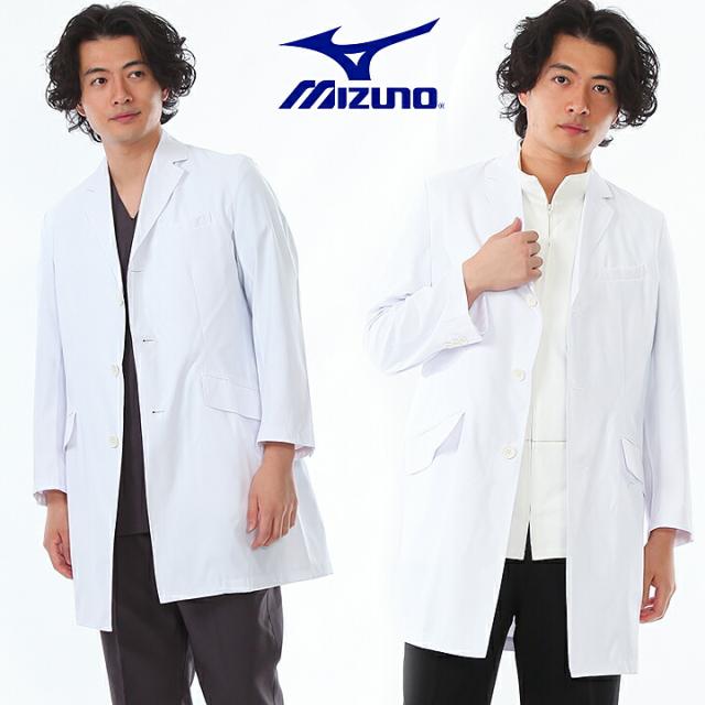 ドクターコート ミズノ コラボ商品 チェスターコート風 ドクターコート（男性用) MZ-0025 ミズノ 医療白衣 ドクタージャケット 診察衣 医療用白衣 透け防止 制電 制菌機能搭載 チトセ